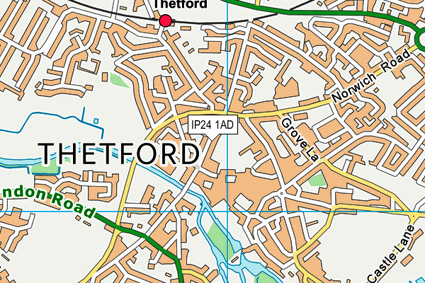 Snap Fitness (Thetford) map (IP24 1AD) - OS VectorMap District (Ordnance Survey)