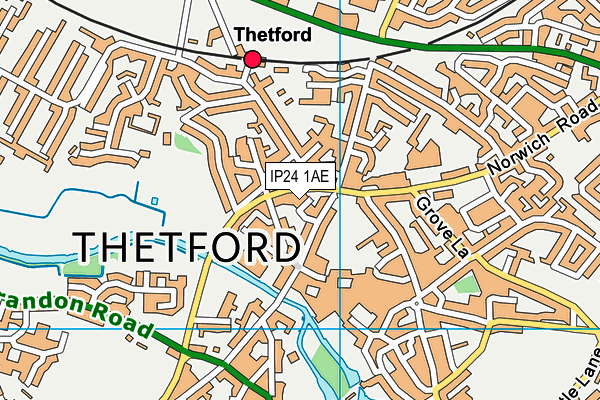 IP24 1AE map - OS VectorMap District (Ordnance Survey)