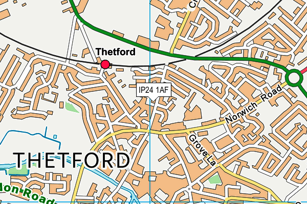 Map of THETFORD OSTEOPATHS LIMITED at district scale