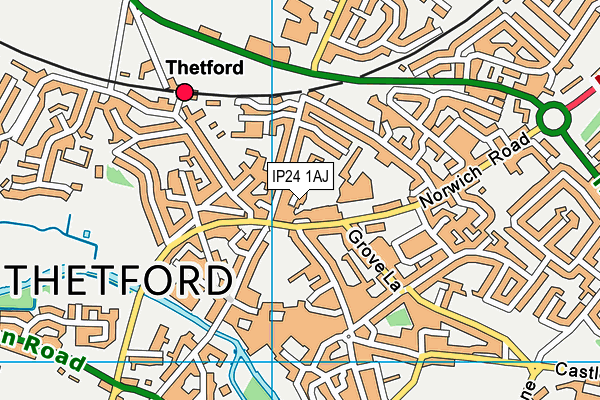 IP24 1AJ map - OS VectorMap District (Ordnance Survey)