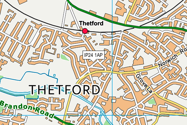 IP24 1AP map - OS VectorMap District (Ordnance Survey)