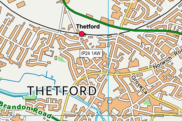 IP24 1AW map - OS VectorMap District (Ordnance Survey)