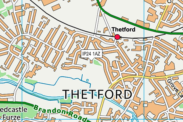 IP24 1AZ map - OS VectorMap District (Ordnance Survey)