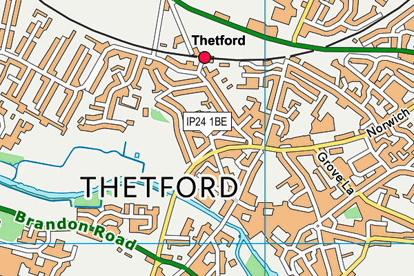 IP24 1BE map - OS VectorMap District (Ordnance Survey)