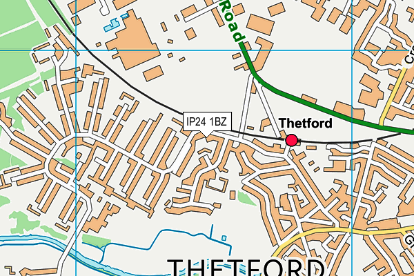 IP24 1BZ map - OS VectorMap District (Ordnance Survey)