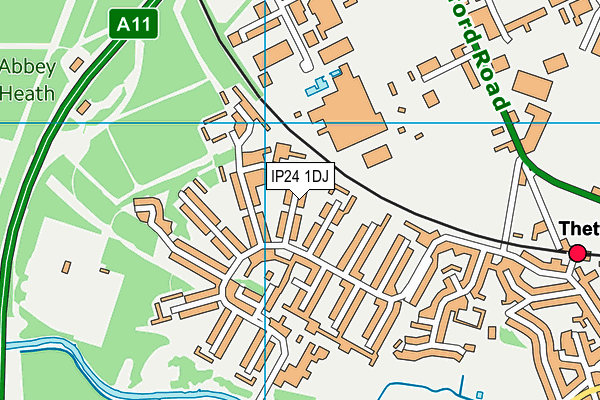 IP24 1DJ map - OS VectorMap District (Ordnance Survey)