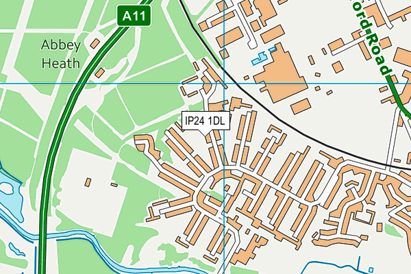 IP24 1DL map - OS VectorMap District (Ordnance Survey)