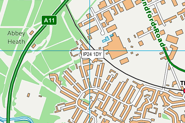 IP24 1DY map - OS VectorMap District (Ordnance Survey)