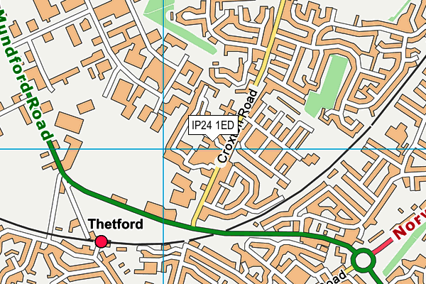 IP24 1ED map - OS VectorMap District (Ordnance Survey)