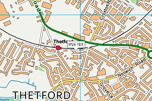 IP24 1EX map - OS VectorMap District (Ordnance Survey)