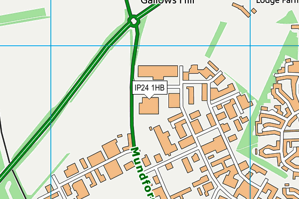 IP24 1HB map - OS VectorMap District (Ordnance Survey)