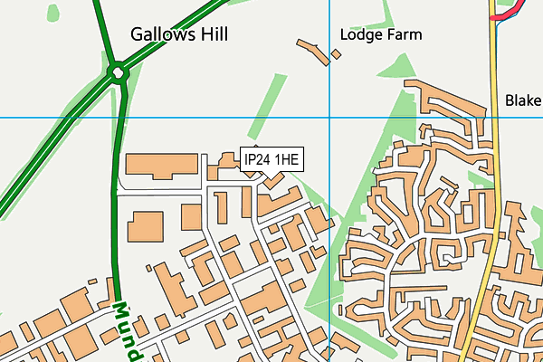 IP24 1HE map - OS VectorMap District (Ordnance Survey)