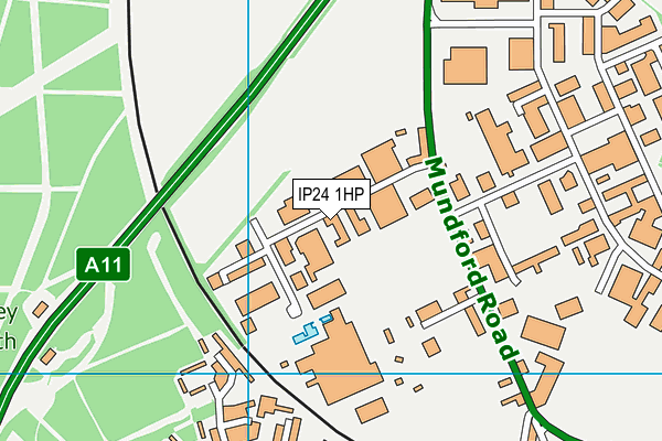 Map of WILLOW PROPERTIES THETFORD LIMITED at district scale