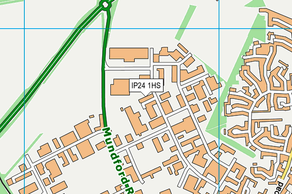 IP24 1HS map - OS VectorMap District (Ordnance Survey)