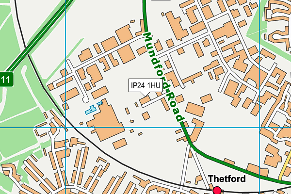 IP24 1HU map - OS VectorMap District (Ordnance Survey)