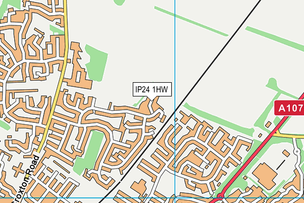IP24 1HW map - OS VectorMap District (Ordnance Survey)