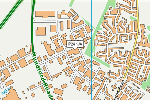 IP24 1JA map - OS VectorMap District (Ordnance Survey)