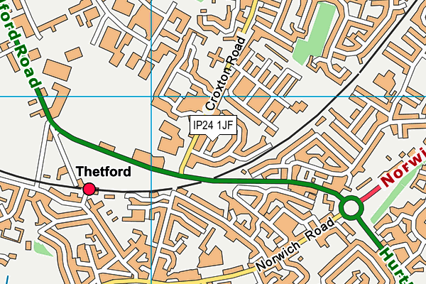 IP24 1JF map - OS VectorMap District (Ordnance Survey)