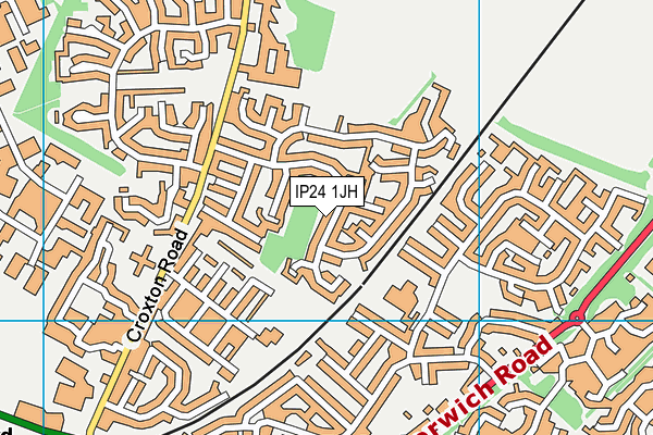 IP24 1JH map - OS VectorMap District (Ordnance Survey)