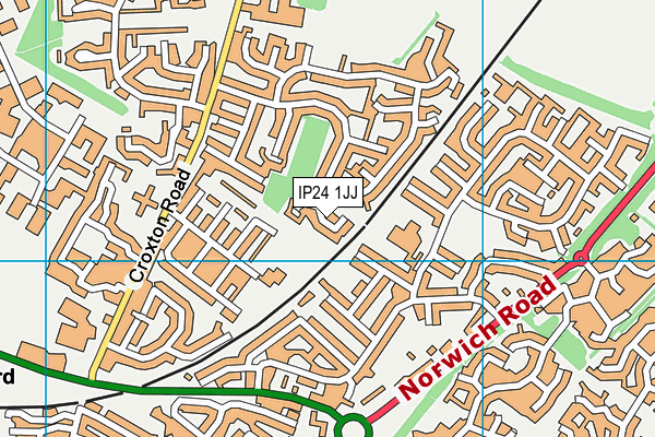 IP24 1JJ map - OS VectorMap District (Ordnance Survey)