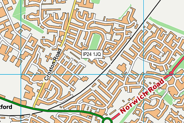 IP24 1JQ map - OS VectorMap District (Ordnance Survey)