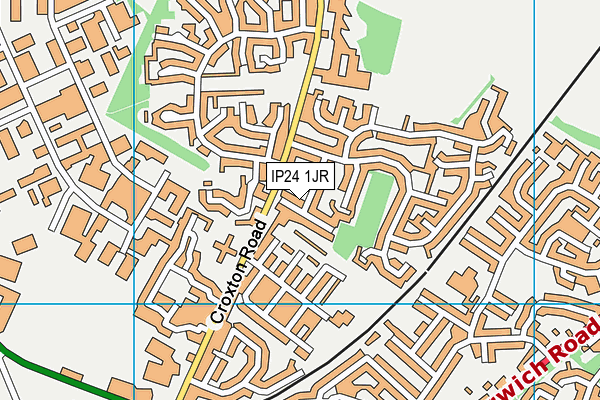 IP24 1JR map - OS VectorMap District (Ordnance Survey)