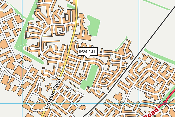 IP24 1JT map - OS VectorMap District (Ordnance Survey)