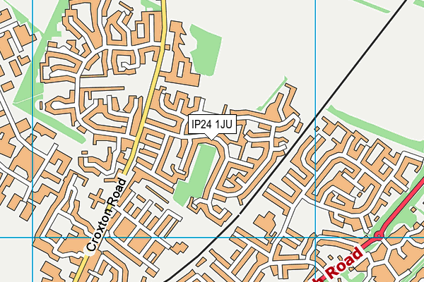 IP24 1JU map - OS VectorMap District (Ordnance Survey)