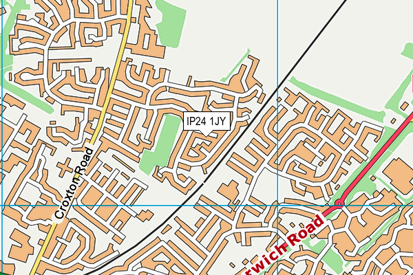 IP24 1JY map - OS VectorMap District (Ordnance Survey)