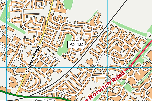 IP24 1JZ map - OS VectorMap District (Ordnance Survey)