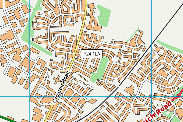 IP24 1LA map - OS VectorMap District (Ordnance Survey)