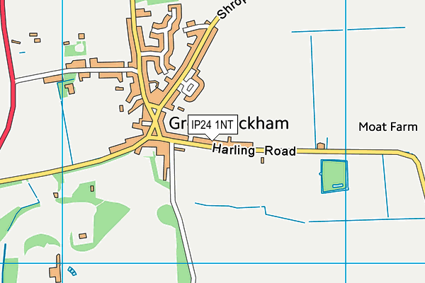 Hockham Playing Field map (IP24 1NT) - OS VectorMap District (Ordnance Survey)