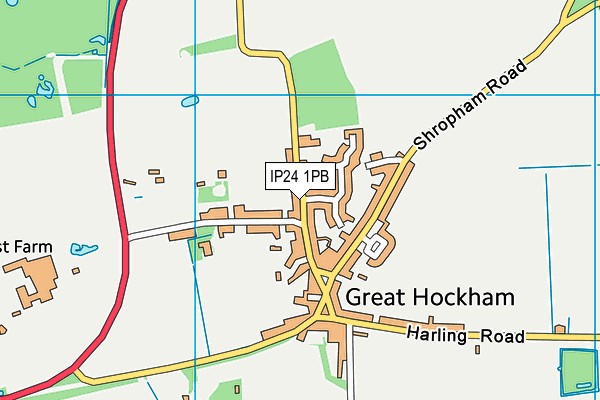 Great Hockham Primary School and Nursery map (IP24 1PB) - OS VectorMap District (Ordnance Survey)