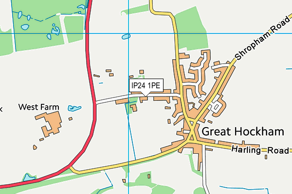 IP24 1PE map - OS VectorMap District (Ordnance Survey)