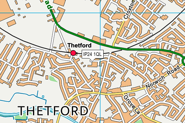 IP24 1QL map - OS VectorMap District (Ordnance Survey)