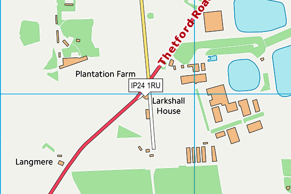 IP24 1RU map - OS VectorMap District (Ordnance Survey)