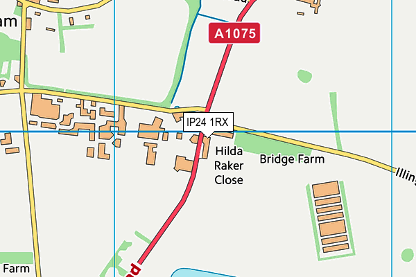 IP24 1RX map - OS VectorMap District (Ordnance Survey)