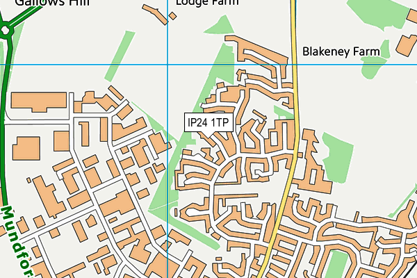 IP24 1TP map - OS VectorMap District (Ordnance Survey)