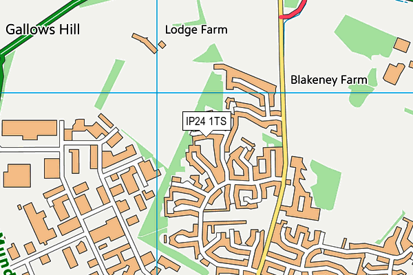 IP24 1TS map - OS VectorMap District (Ordnance Survey)