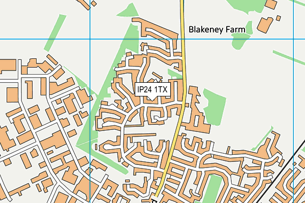 IP24 1TX map - OS VectorMap District (Ordnance Survey)
