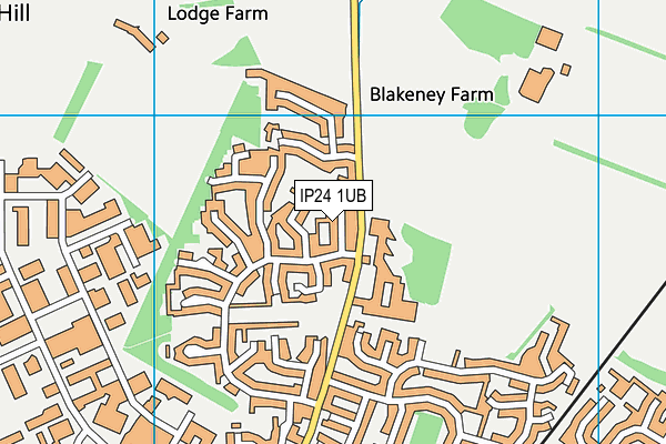 IP24 1UB map - OS VectorMap District (Ordnance Survey)