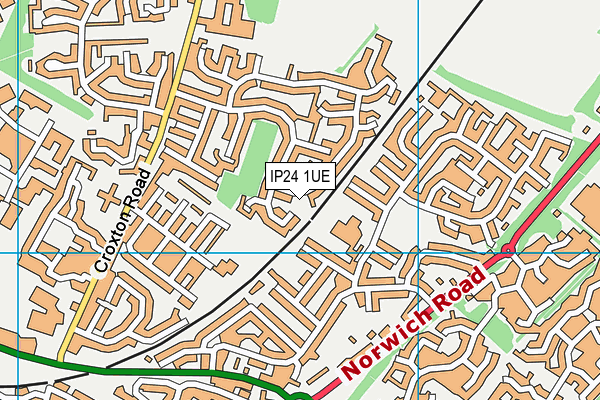 IP24 1UE map - OS VectorMap District (Ordnance Survey)