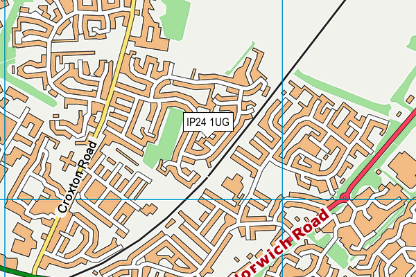 IP24 1UG map - OS VectorMap District (Ordnance Survey)