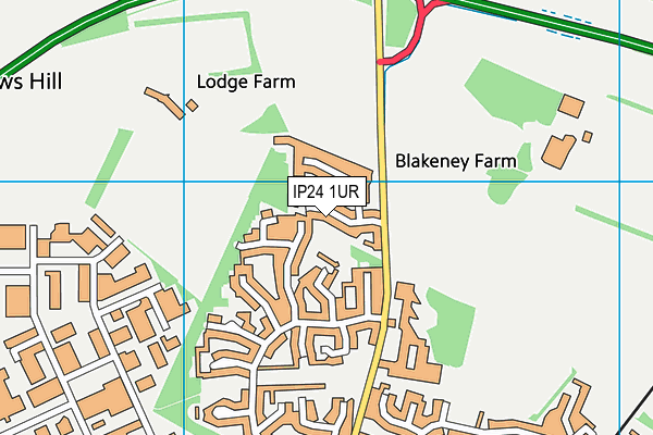 IP24 1UR map - OS VectorMap District (Ordnance Survey)