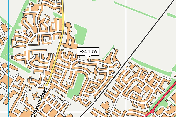 IP24 1UW map - OS VectorMap District (Ordnance Survey)