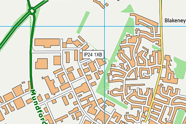 IP24 1XB map - OS VectorMap District (Ordnance Survey)