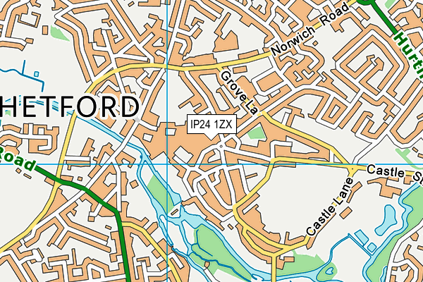 IP24 1ZX map - OS VectorMap District (Ordnance Survey)