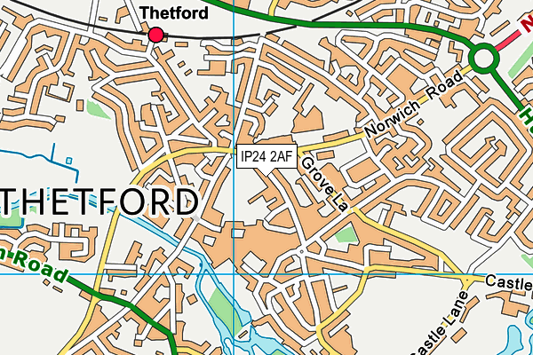 IP24 2AF map - OS VectorMap District (Ordnance Survey)