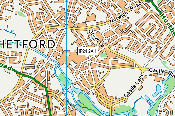 IP24 2AH map - OS VectorMap District (Ordnance Survey)