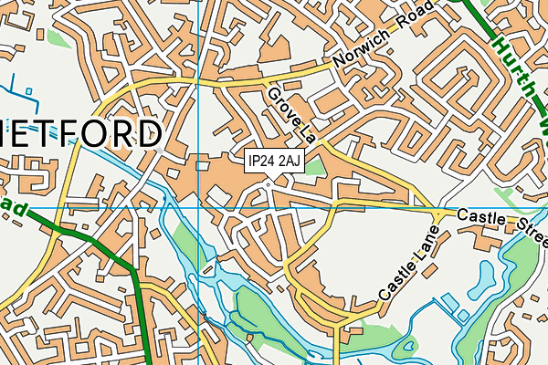 IP24 2AJ map - OS VectorMap District (Ordnance Survey)